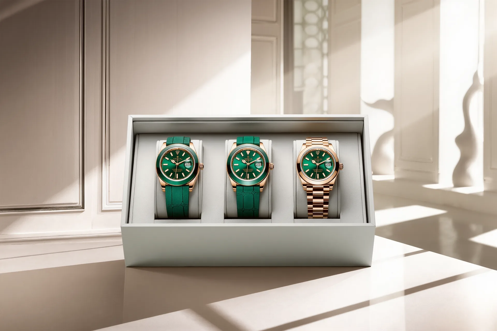 Trois montres soigneusement choisies disposées dans un écrin de collectionneur débutant